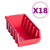 VIDAXL 103-TEIL-Speichersatz mit Wandpaneele rot und schwarz