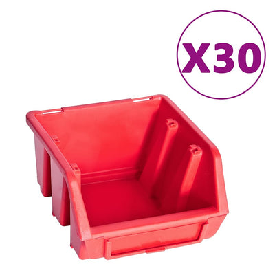 Vidaxx 136-teiliges Aufbewahrungsbox-Set mit Wandpaneelen in Rot und Schwarz