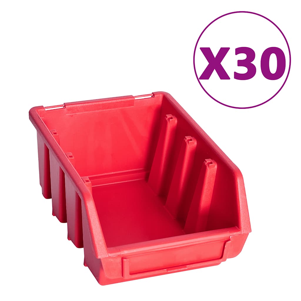 Vidaxx 136-teiliges Aufbewahrungsbox-Set mit Wandpaneelen in Rot und Schwarz