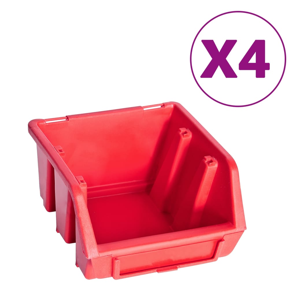VIDAXL 8-teiliger Speichersatz mit Wandpaneelrot rot und schwarz
