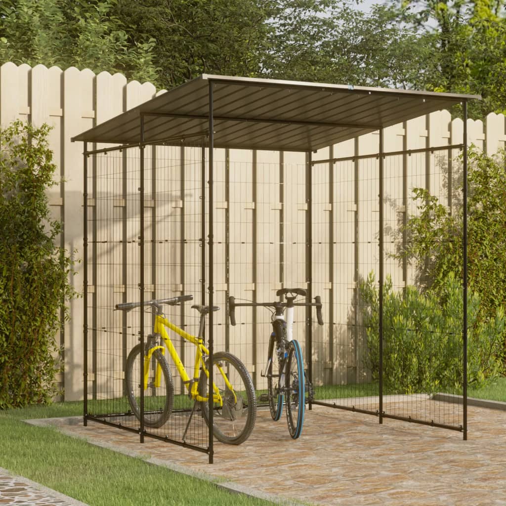 Vidaxl -Fahrradschuppen 190x190x222 cm Stahlschwarz