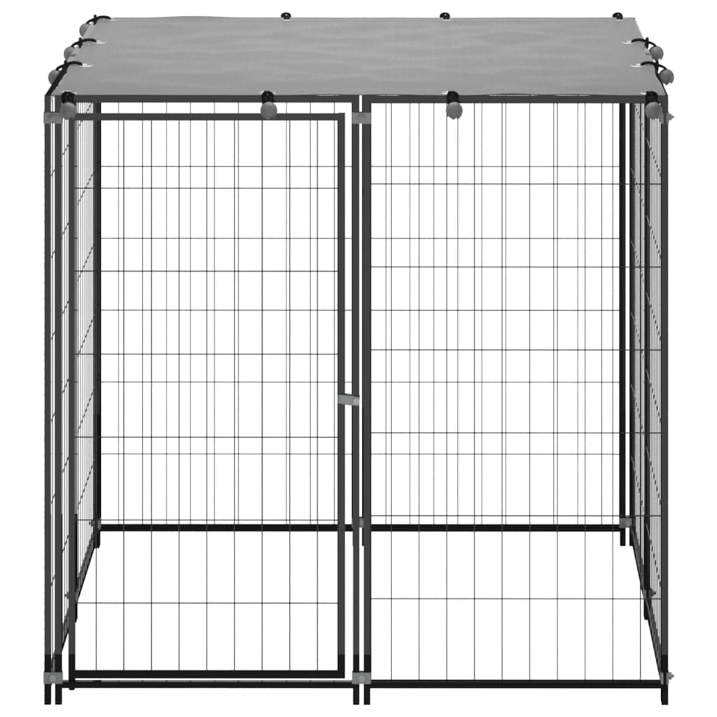 Vidaxl -Hund Kennel 110x110x110 cm Stahlschwarz