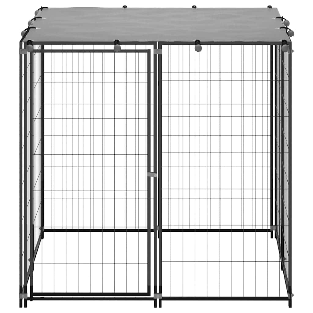 Vidaxl -Hund Kennel 110x110x110 cm Stahlschwarz