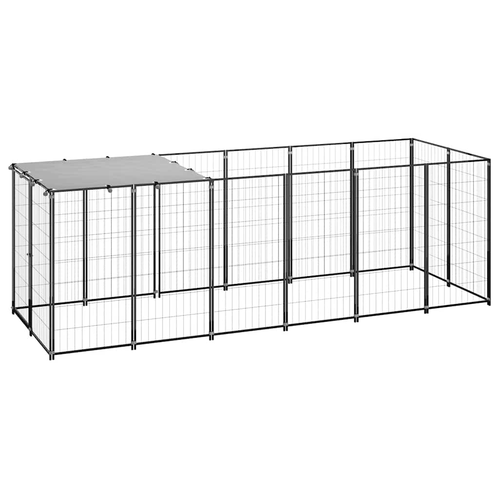 Vidaxl -Hund Kennel 330x110x110 cm Stahlschwarz