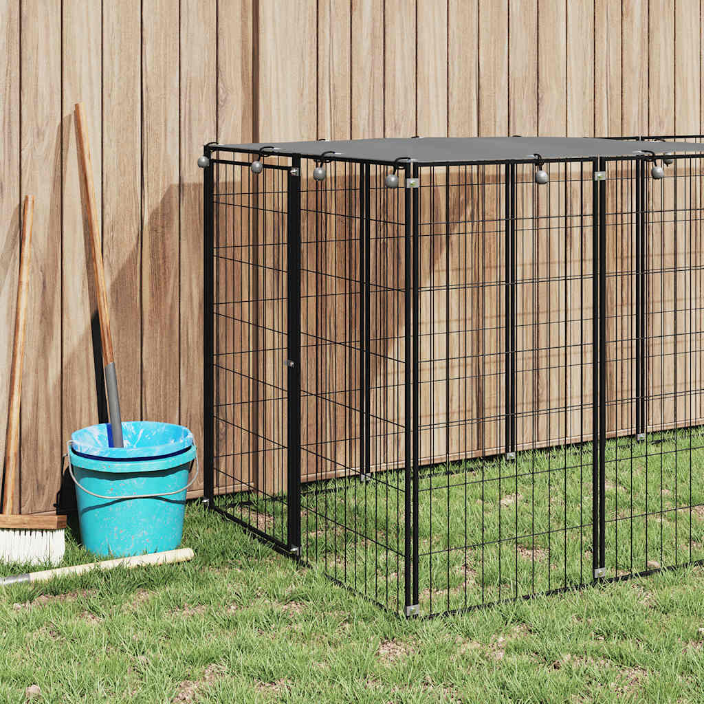 Vidaxl -Hund Kennel 330x110x110 cm Stahlschwarz