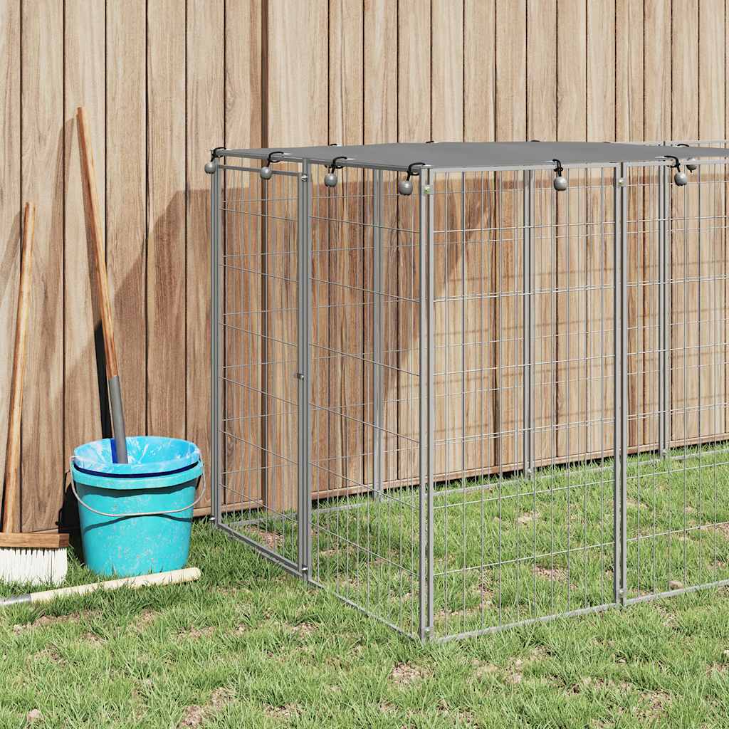 Vidaxl -Hund Kennel 330x110x110 cm Stahl Silberfarbe