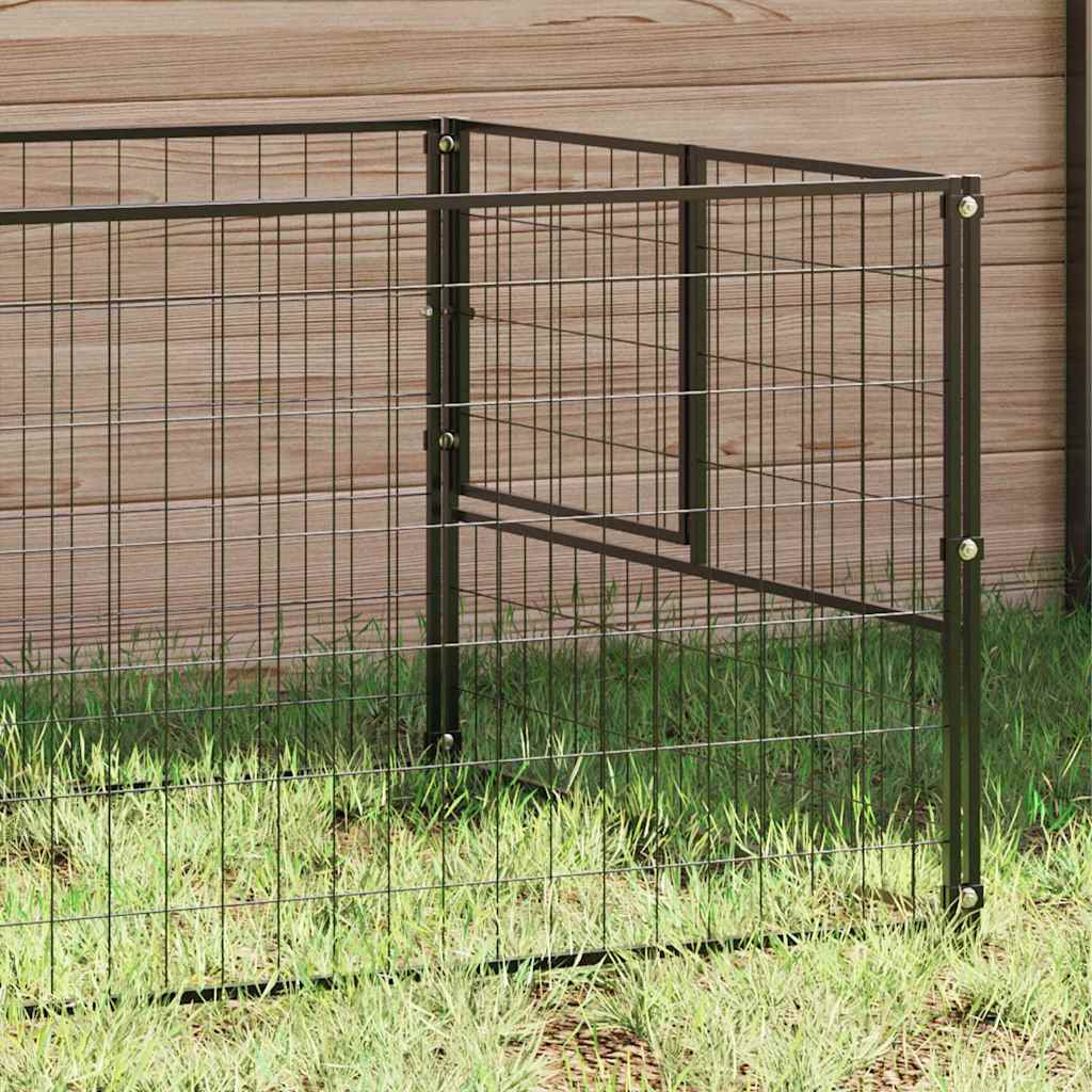 Vidaxl Hund Kennel 100x100x70 cm Stahlschwarz