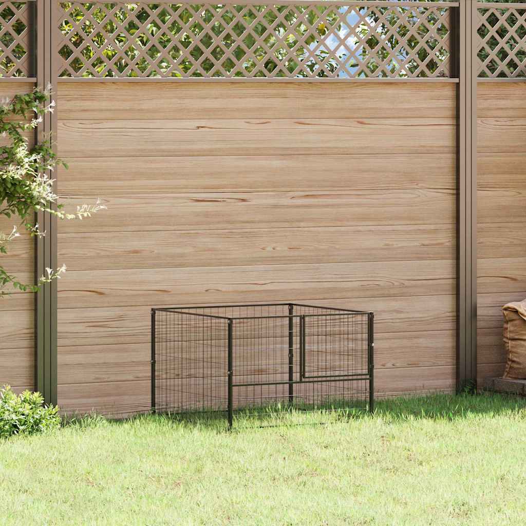 Vidaxl Hund Kennel 100x100x70 cm Stahlschwarz