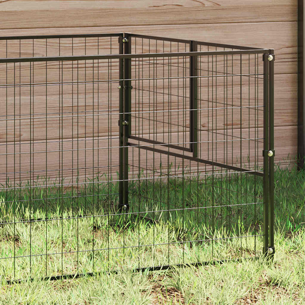 Vidaxl Hund Kennel 200x100x70 cm Stahlschwarz