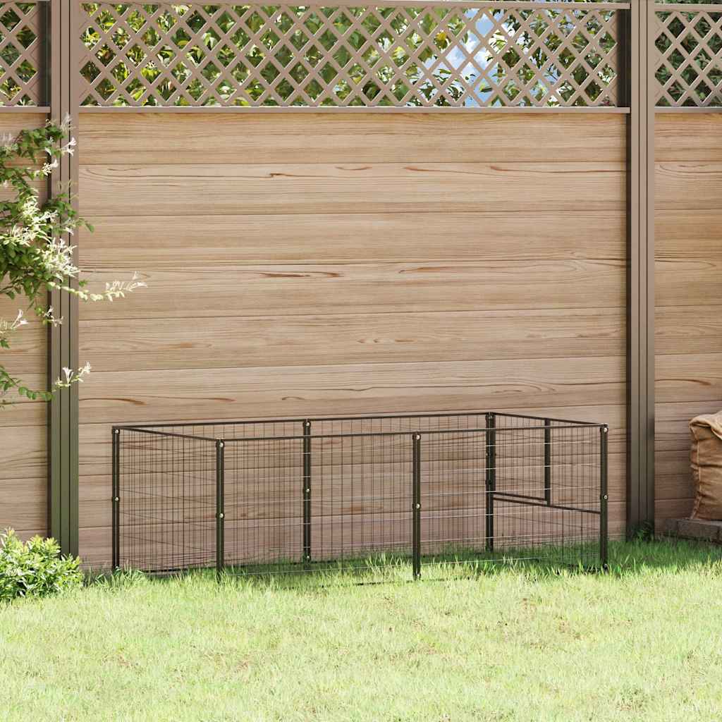 Vidaxl Hund Kennel 200x100x70 cm Stahlschwarz