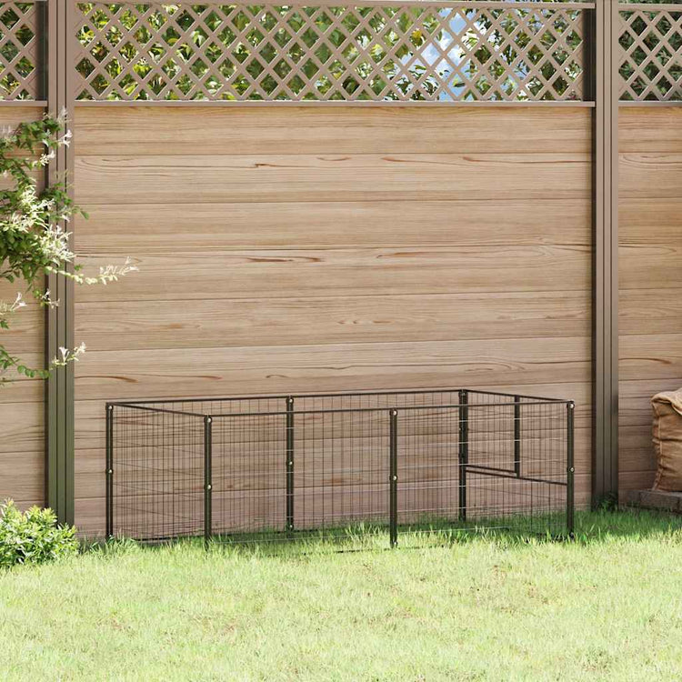 Vidaxl Hund Kennel 200x100x70 cm Stahlschwarz
