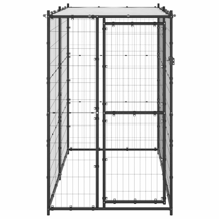 Vidaxl -Hundezwinger für Außen mit Dach 110x220x180 cm Stahl