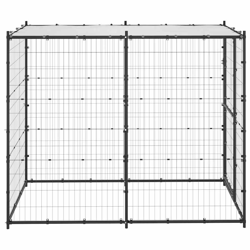 Vidaxl -Hundezwinger für Außen mit Dach 110x220x180 cm Stahl