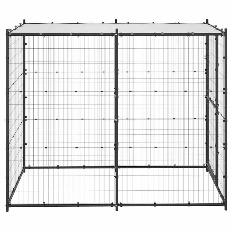 Vidaxl -Hundezwinger für Außen mit Dach 110x220x180 cm Stahl