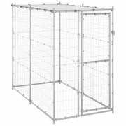 Vidaxl -Hundezwinger nach draußen mit Dach 110x220x180 cm verzinkter Stahl - afbeelding 1