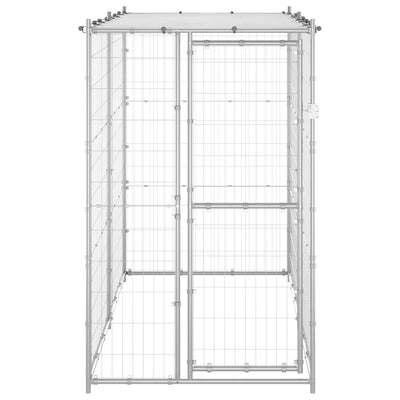 Vidaxl -Hundezwinger nach draußen mit Dach 110x220x180 cm verzinkter Stahl