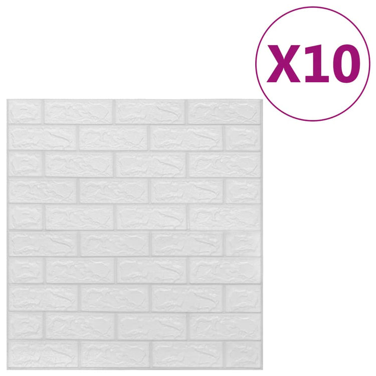 Vidaxl 3d Tapete selbstklebend 10 St. Ziegel Weiß Weiß