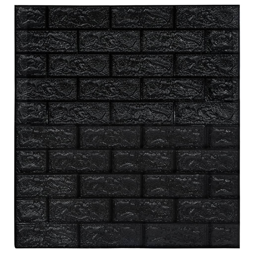 Vidaxl 3d Tapete selbstklebend 40 St. Ziegel Schwarz schwarz