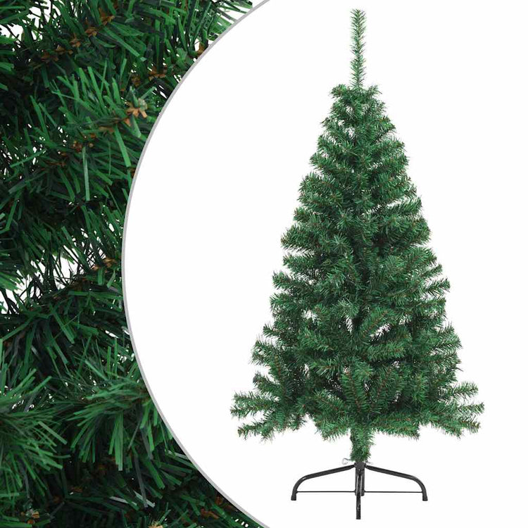Vidaxl Kunstkerstboom mit Standard halb nach 120 cm PVC Green