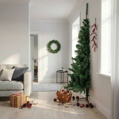 Vidaxl KunstKerstboom mit Standardhälfte 240 cm PVC Green