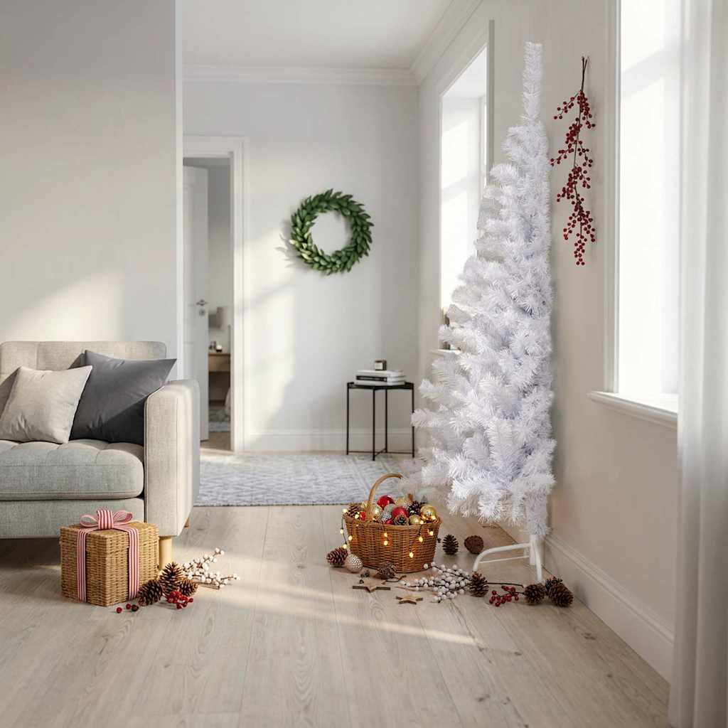 Vidaxl Kunstkerstboom mit Standardhälften 210 cm PVC Green