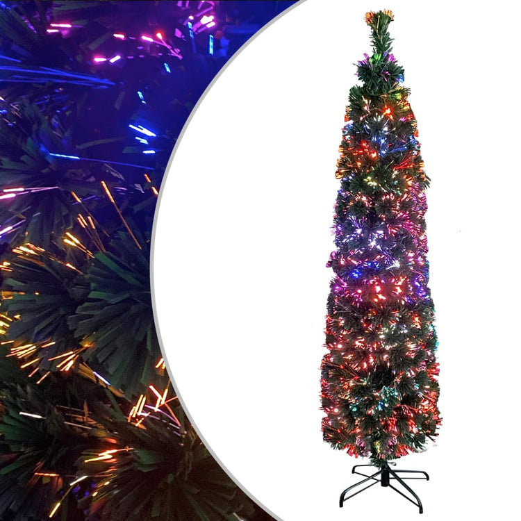 Vidaxl kunstkerstboom mit Standard -Schmalzfaser -Glasfaser -Optik