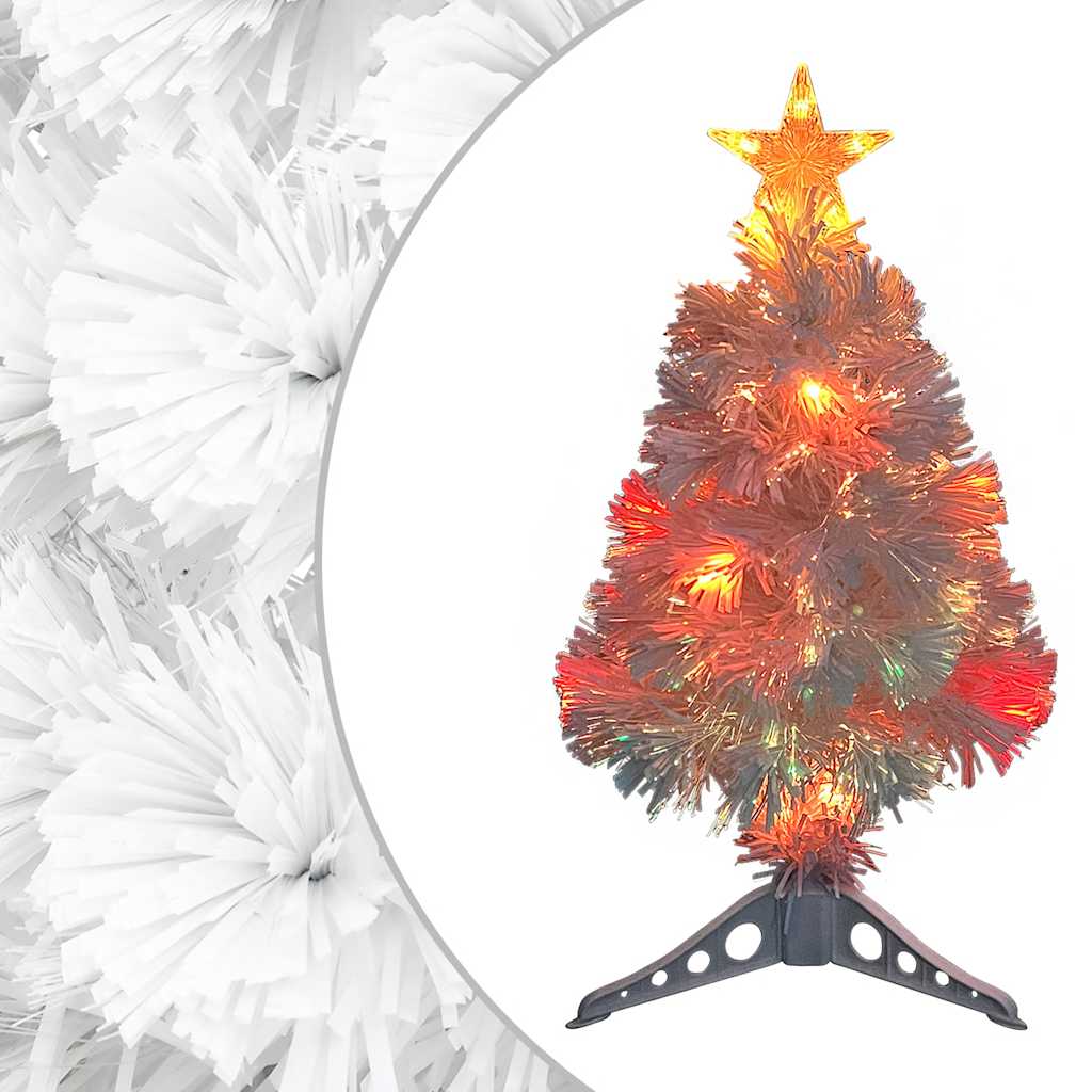 Vidaxl Kunstkerstboom mit Beleuchtung 64 cm Glasfaserweiß
