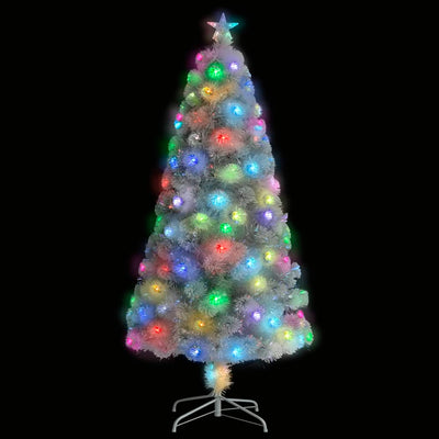Vidaxl Kunstkerstboom mit Beleuchtung 120 cm Faserweiß