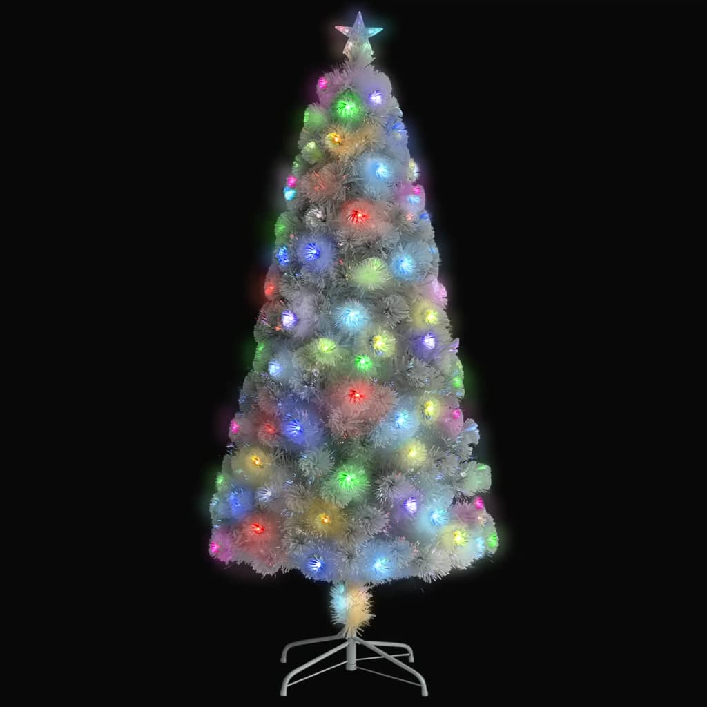 Vidaxl Kunstkerstboom mit Beleuchtung 150 cm Glasfaserweiß