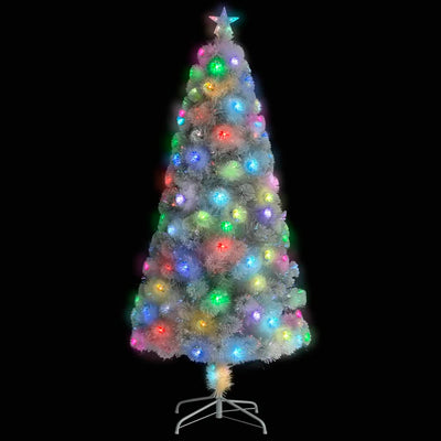 Vidaxl Kunstkerstboom mit Beleuchtung 150 cm Glasfaserweiß