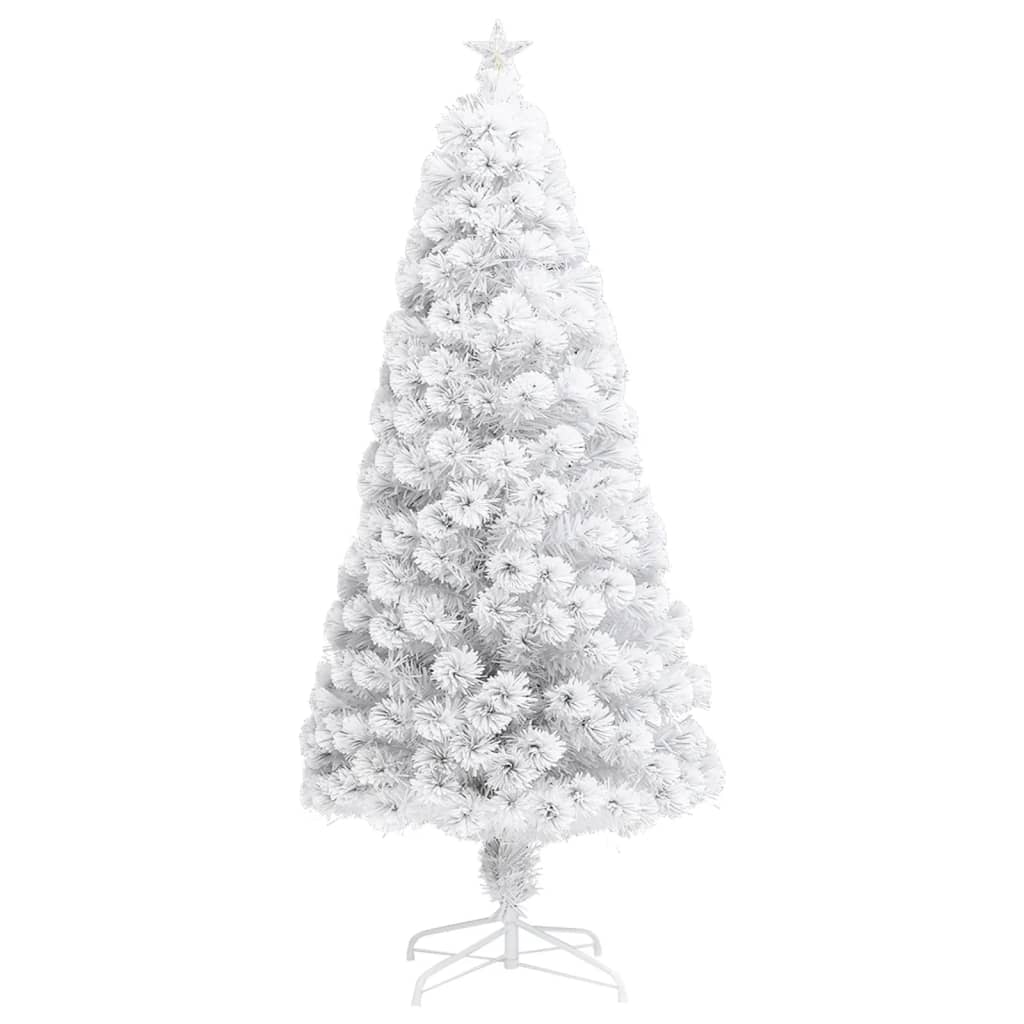 Vidaxl Kunstkerstboom mit Beleuchtung 150 cm Glasfaserweiß