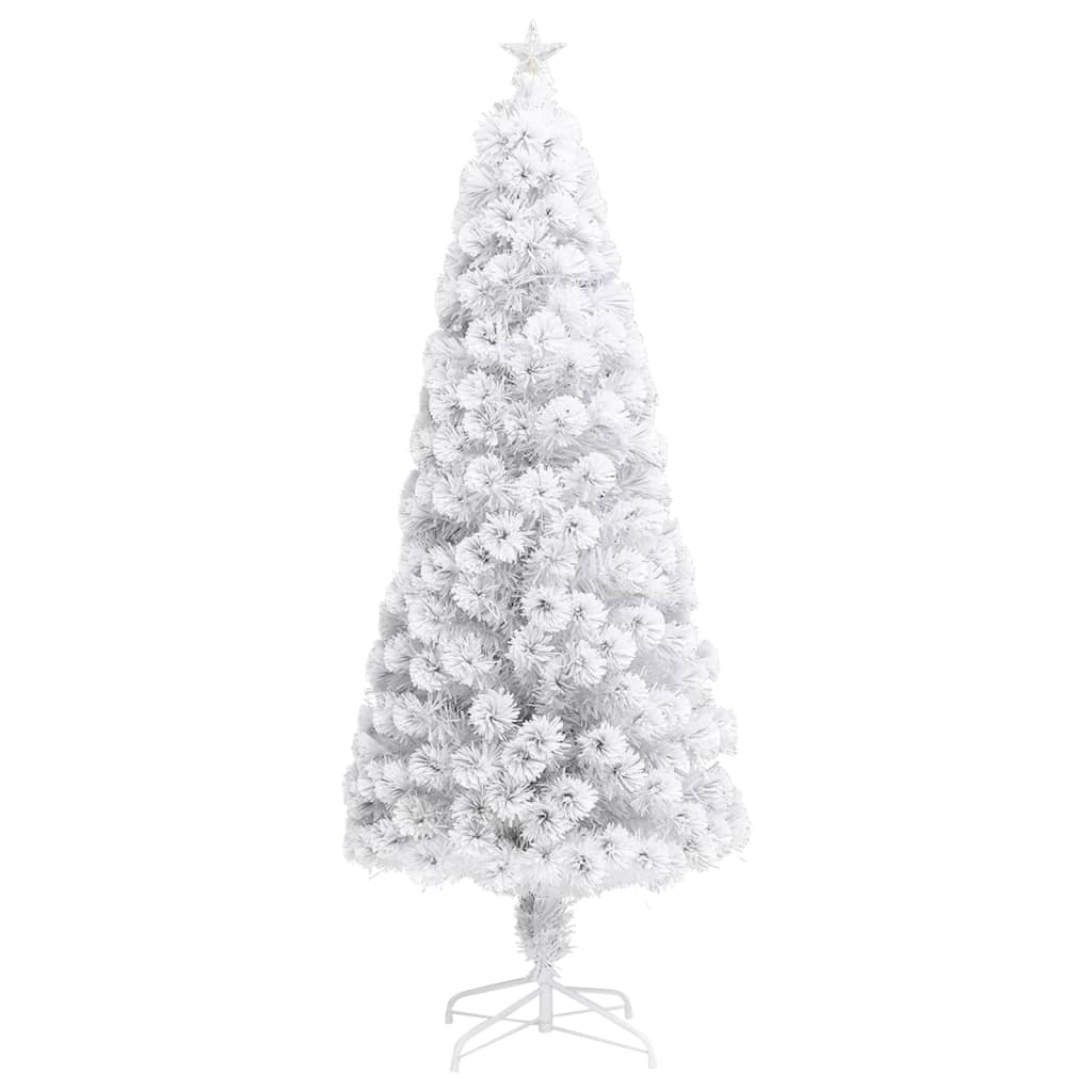 Vidaxl Kunstkerstboom mit Beleuchtung 180 cm Glasfaserweiß