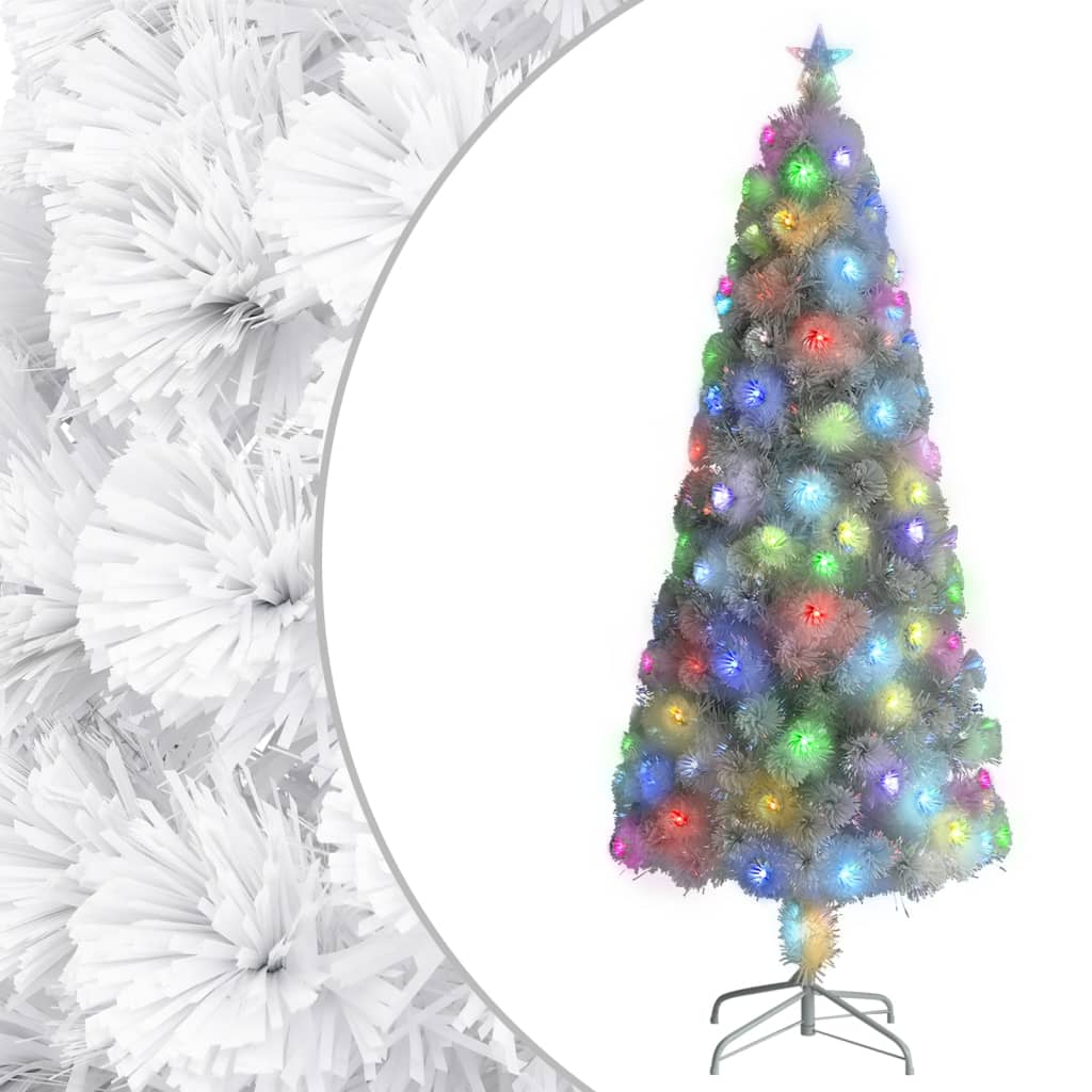 Vidaxl Kunstkerstboom mit Leuchten 210 cm Glasfaserweiß