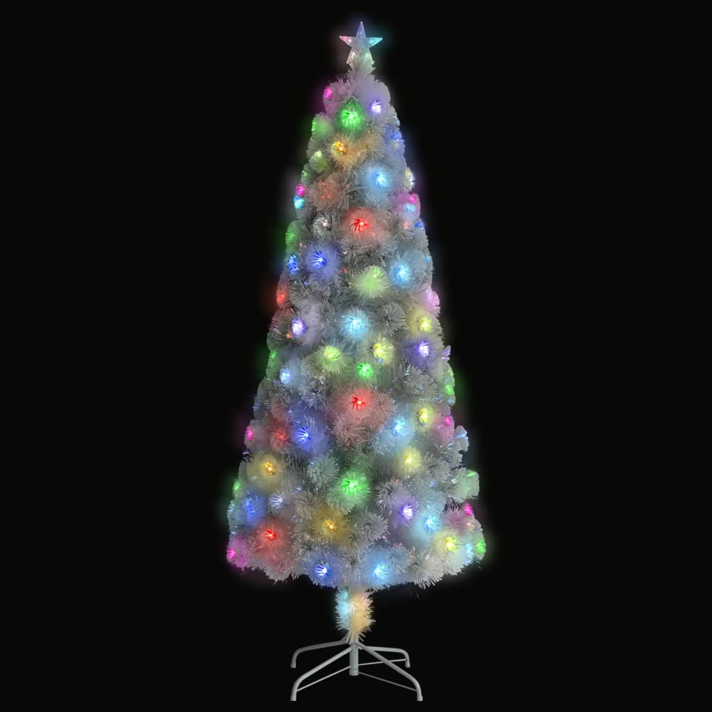 Vidaxl Kunstkerstboom mit Leuchten 210 cm Glasfaserweiß