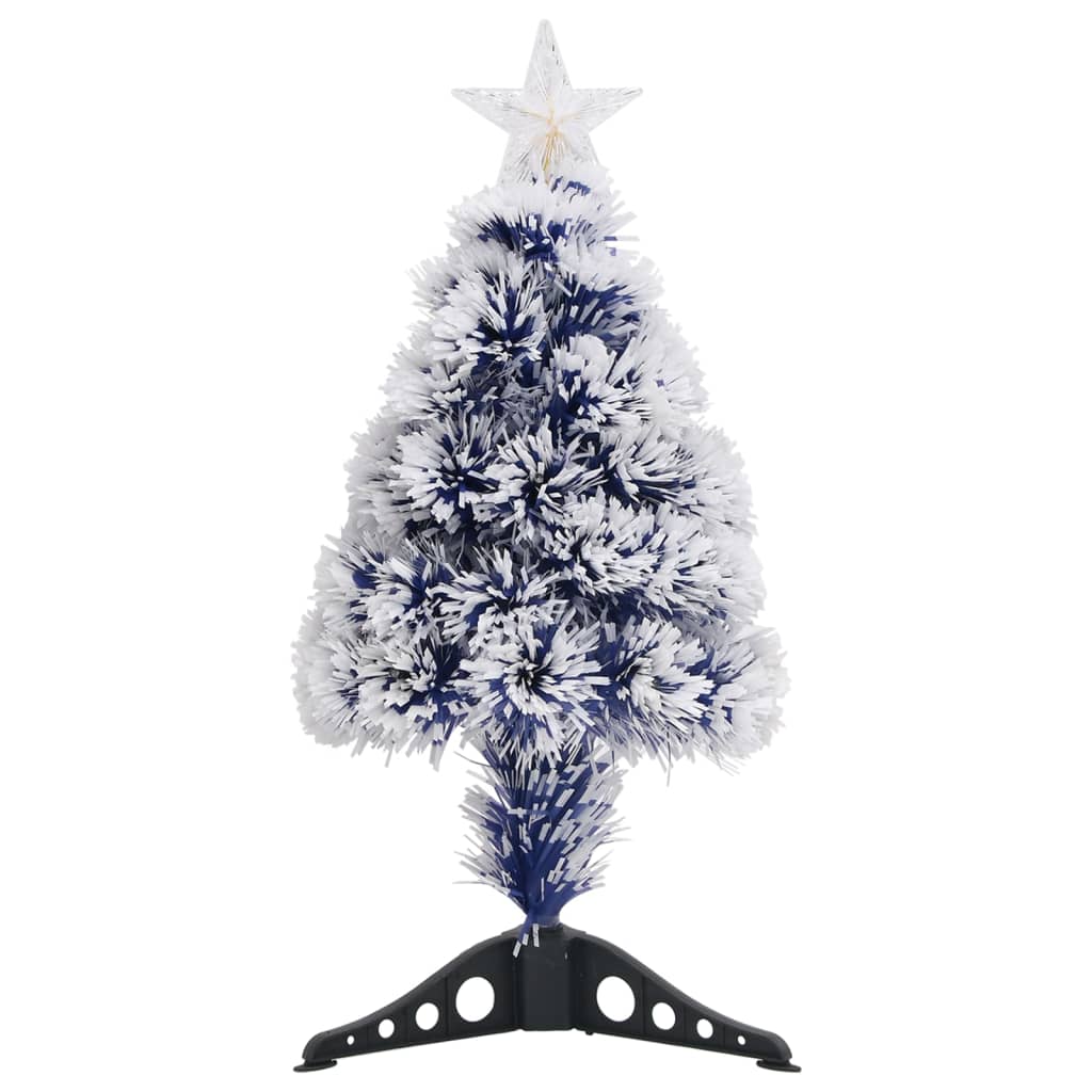 Vidaxl Kunstkerstboom mit Beleuchtung 64 cm Glasfaser weiß und blau