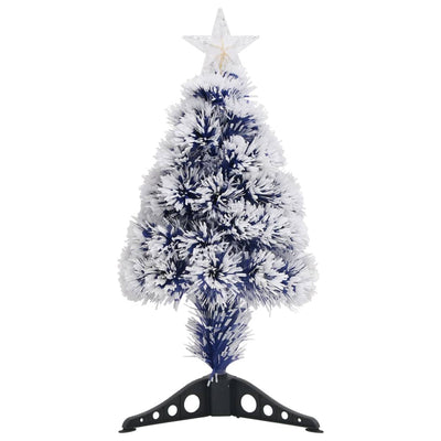Vidaxl Kunstkerstboom mit Beleuchtung 64 cm Glasfaser weiß und blau