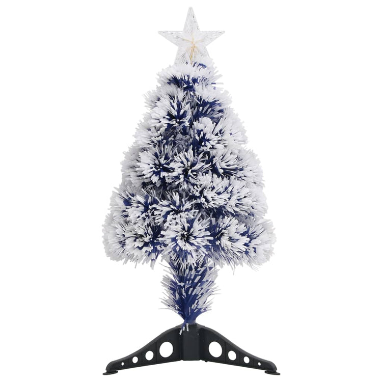 Vidaxl Kunstkerstboom mit Beleuchtung 64 cm Glasfaser weiß und blau