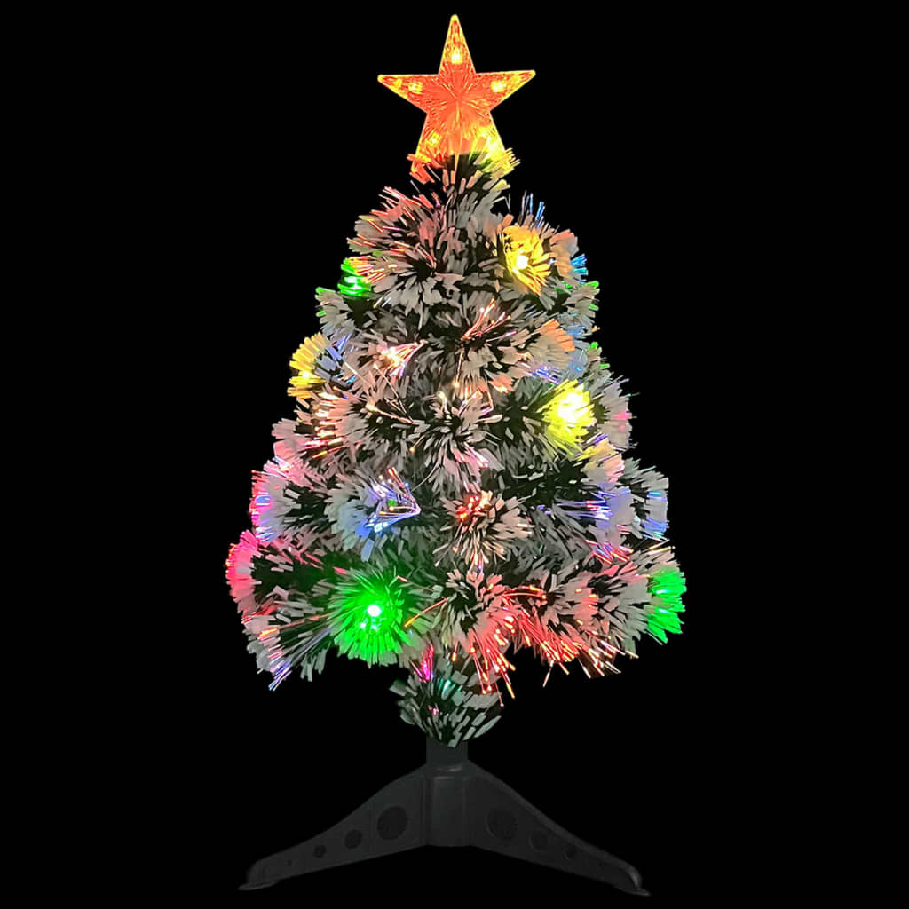 Vidaxl Kunstkerstboom mit Beleuchtung 64 cm Glasfaser weiß und blau