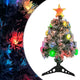 Vidaxl Kunstkerstboom mit Beleuchtung 64 cm Glasfaser weiß und blau