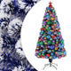 Vidaxl Kunstkerstboom mit Beleuchtung 120 cm Glasfaser weiß und blau