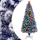 Vidaxl Kunstkerstboom mit Beleuchtung 150 cm Glasfaser weiß und blau