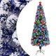 Vidaxl Kunstkerstboom mit Leuchten 210 cm Glasfaser weiß und blau