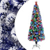 Vidaxl Kunstkerstboom mit Beleuchtung 240 cm Glasfaser weiß und blau
