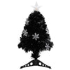 Vidaxl Weihnachtsbaum mit LED -Schneeflocken 64 cm Faserschwarz schwarz