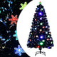 Vidaxl Weihnachtsbaum mit LED -Schneeflocken 120 cm Faserschwarz schwarz