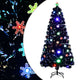 Vidaxl Weihnachtsbaum mit LED -Schneeflocken 150 cm Faserschwarz schwarz