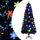Vidaxl Weihnachtsbaum mit LED -Schneeflocken 210 cm Faserschwarz schwarz