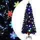 Vidaxl Weihnachtsbaum mit LED -Schneeflocken 240 cm Faserschwarz schwarz