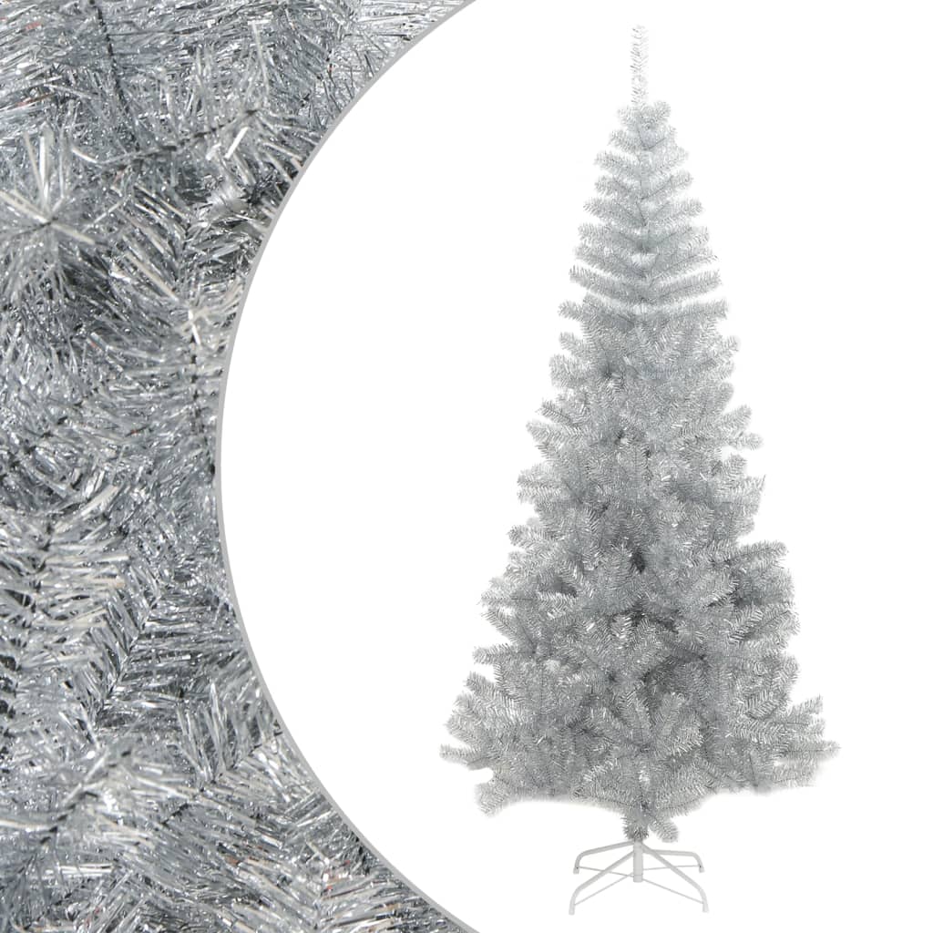 Vidaxl Kunstkerstboom mit Standard mit einer Standardkappe mit einer silberfarbenen 240 cm -Kappe