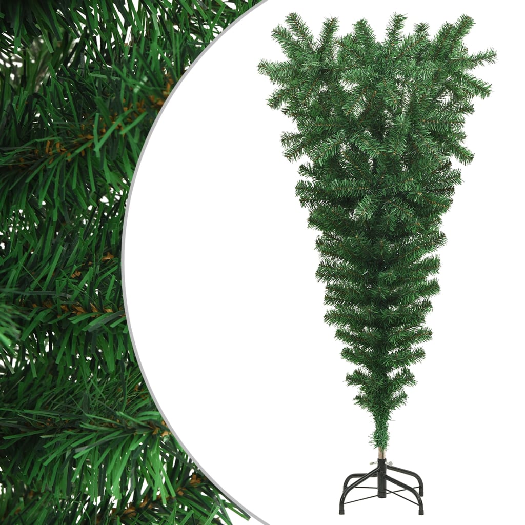 Vidaxl kunstkerstboom mit Standard 120 cm Grün umgekehrt